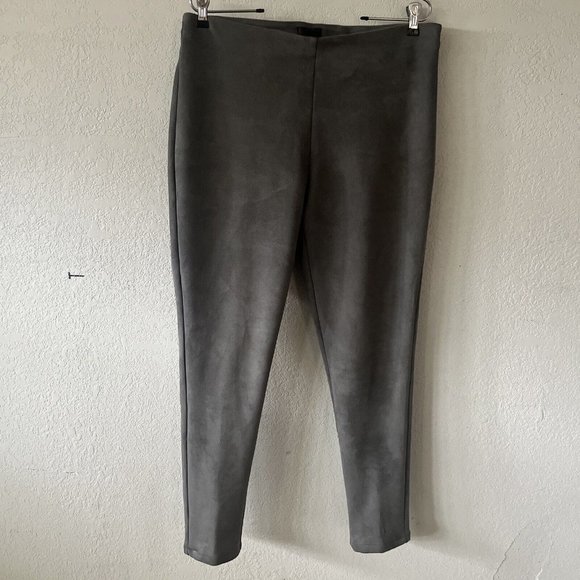 ERIC Taupe Faux Suede Stretchy Leggings Women’s Sz 10 - Picture 1 of 10